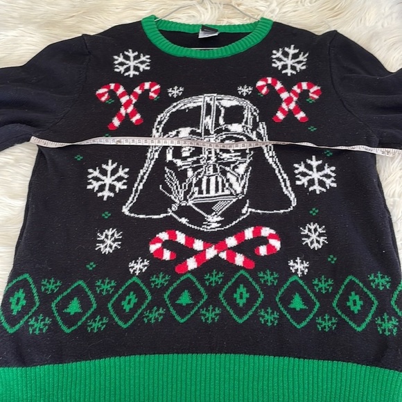 Star Wars Disney black green darth Vader ugly Christmas holiday sweater unisex L - Picture 10 of 16